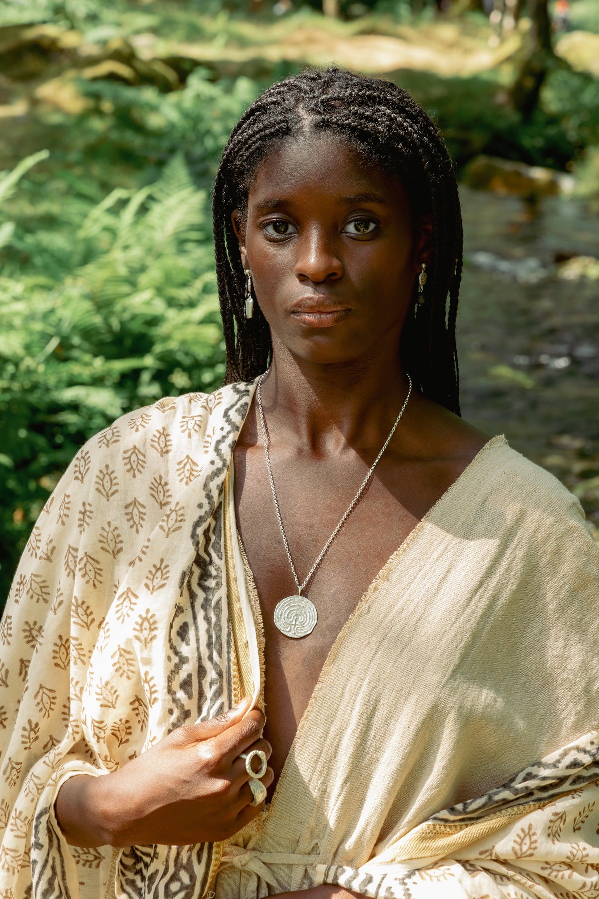 BOUDICA DOUBLE MOON DROP EARRINGS