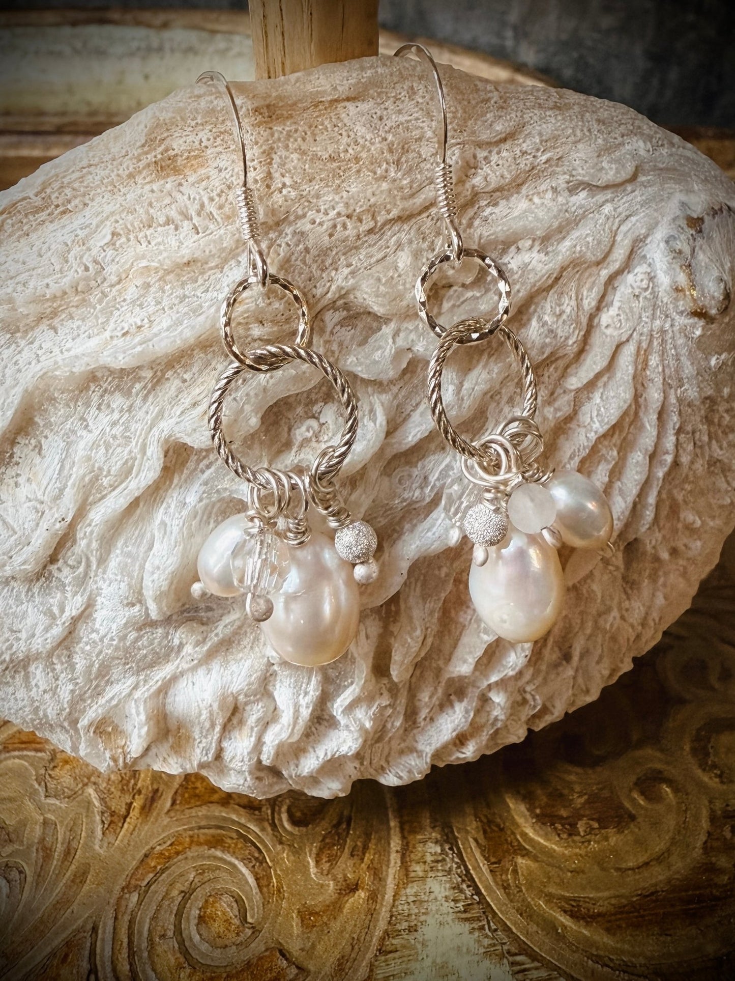 Pearl Cluster Drop Earrings - Relic