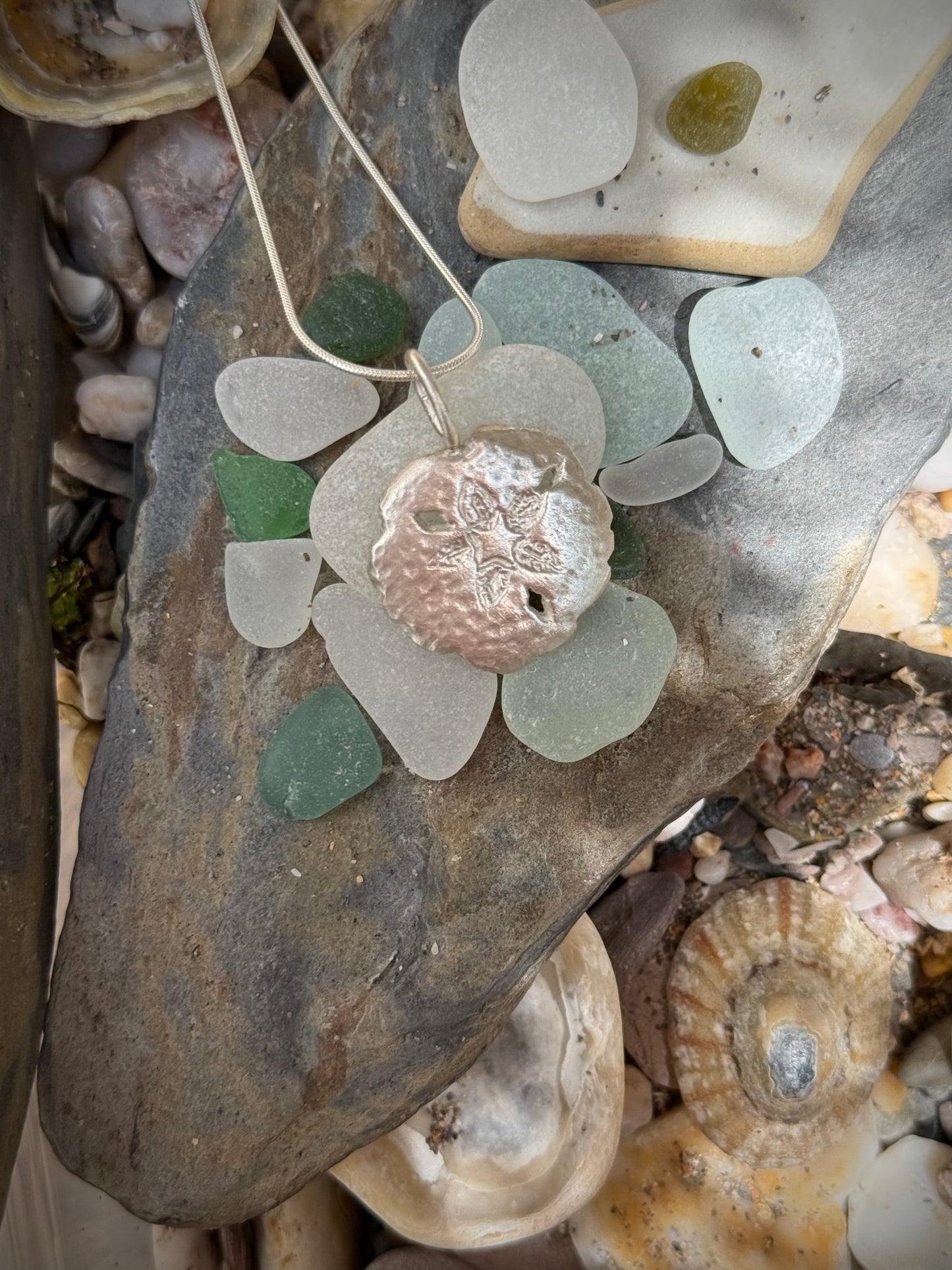 Sand Dollar Pendant in Recycled Sterling Silver | Oceanic Talisman - Relic