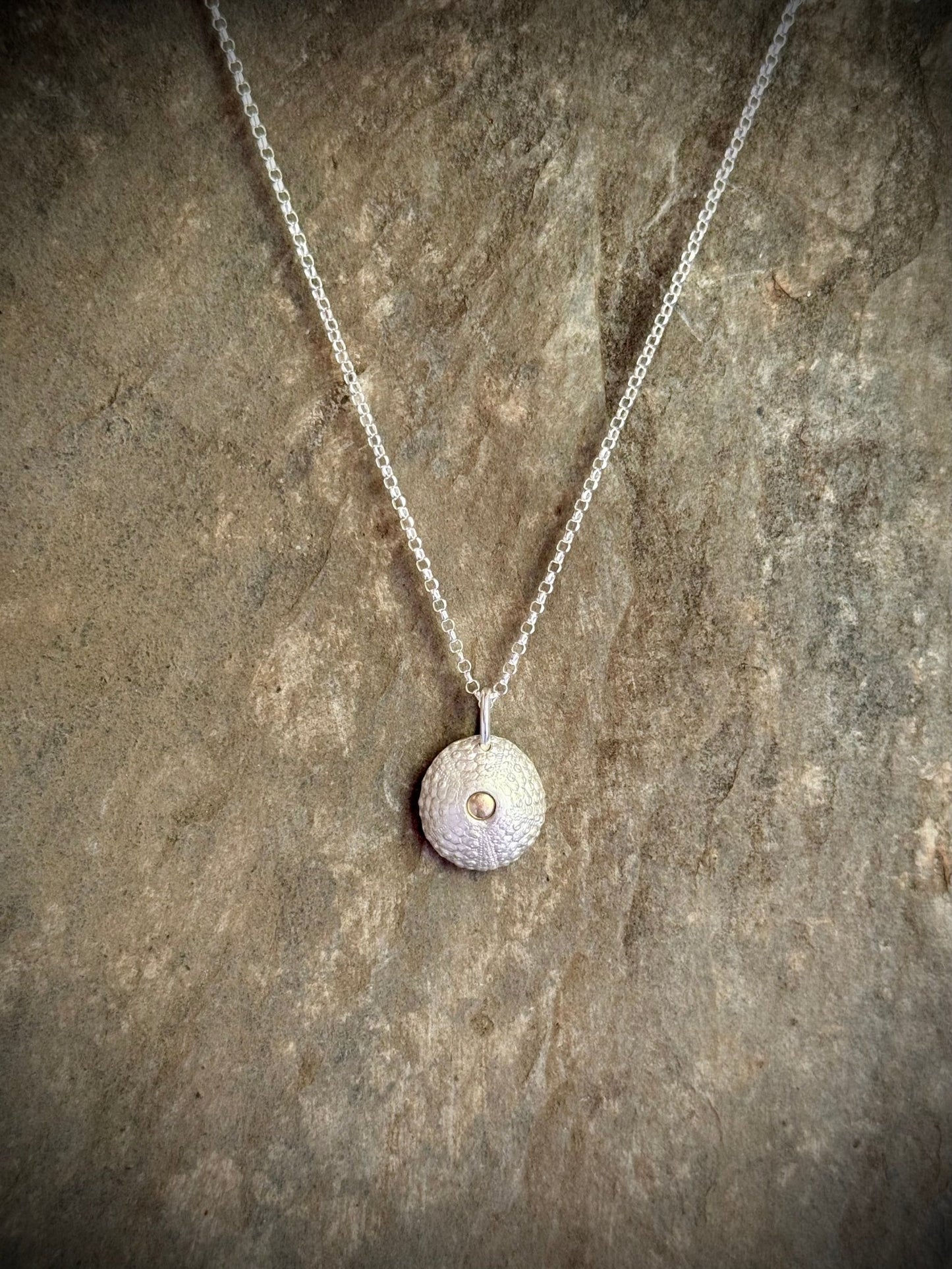 Sea Urchin Pendant with 9ct Gold Nugget - Relic