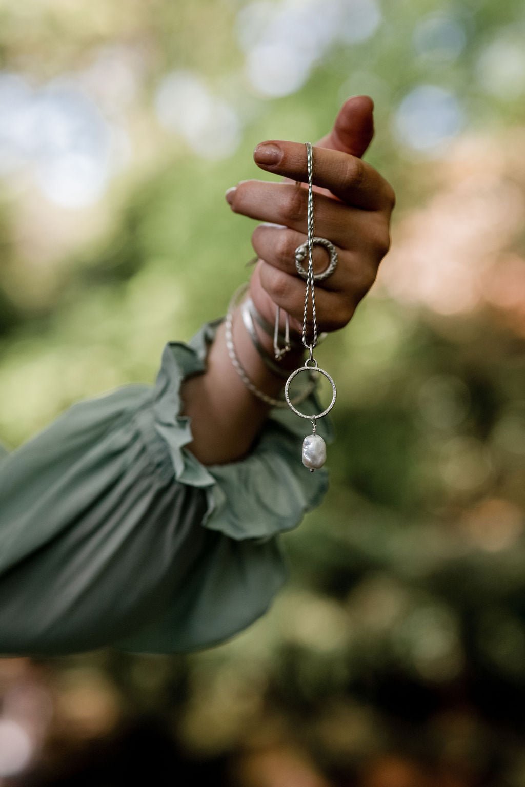 Circle of Life Keshi Pearl Pendant | Handcrafted Sterling Silver Symbolic Jewellery - Relic