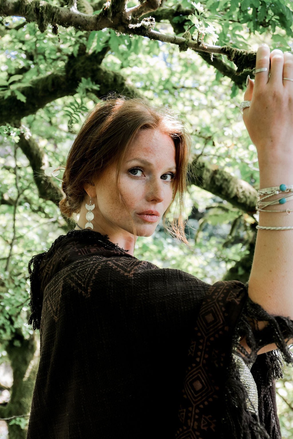 Divine Feminine Triple Moon Earrings | Handcrafted Sterling Silver - Relic