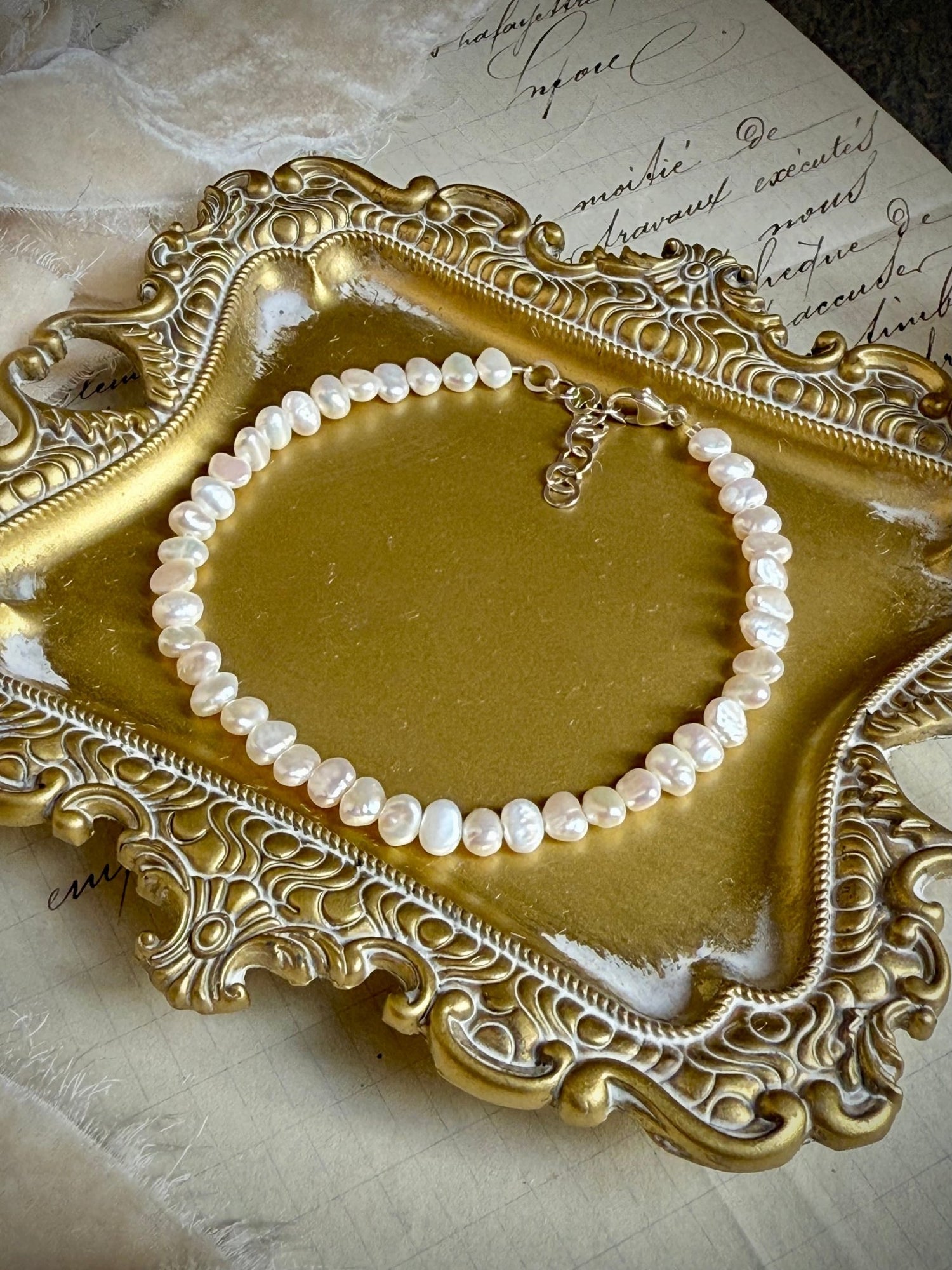 Freshwater Pearl & Sterling Silver Adjustable Bracelet | Ancient Protection & Lunar Energy - Relic