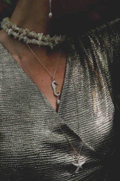 Ocean’s Grace | Handcrafted Seahorse Pendant with Pearl - Relic