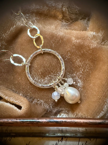 Pearl Cluster Circle of Life Sterling Silver Necklace - Relic