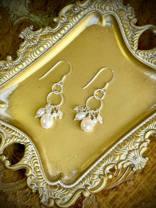 Pearl Cluster Drop Earrings - Relic