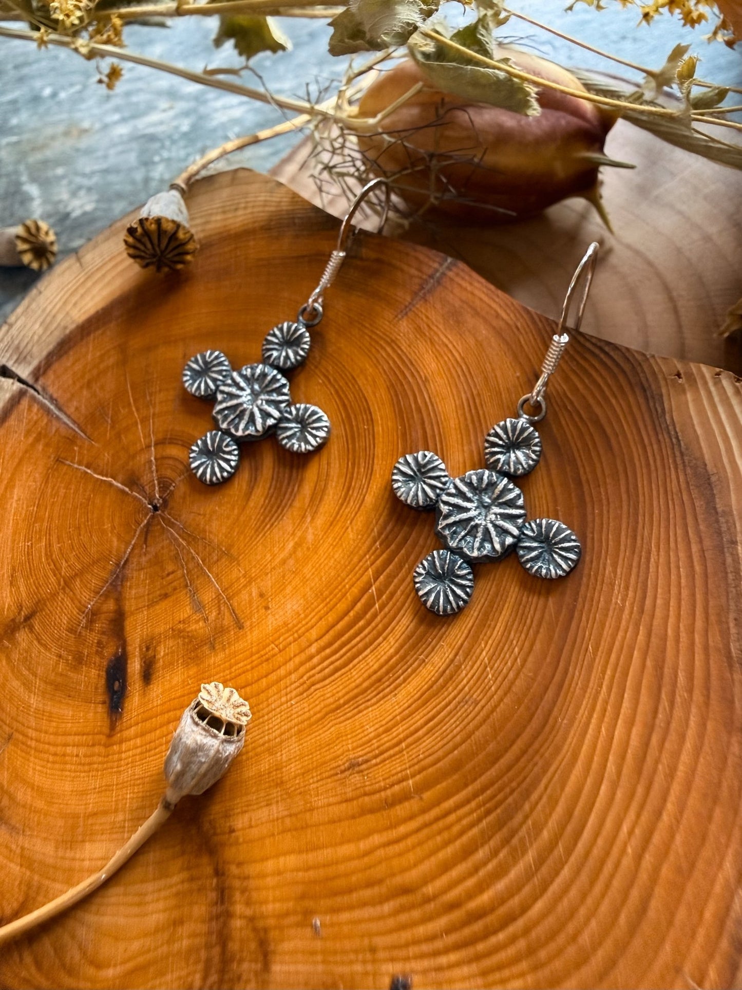 Poppy Cross Earrings - Relic