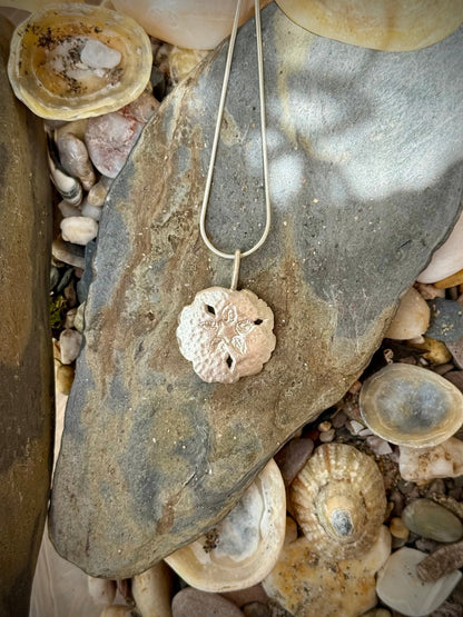 Sand Dollar Pendant in Recycled Sterling Silver | Oceanic Talisman - Relic