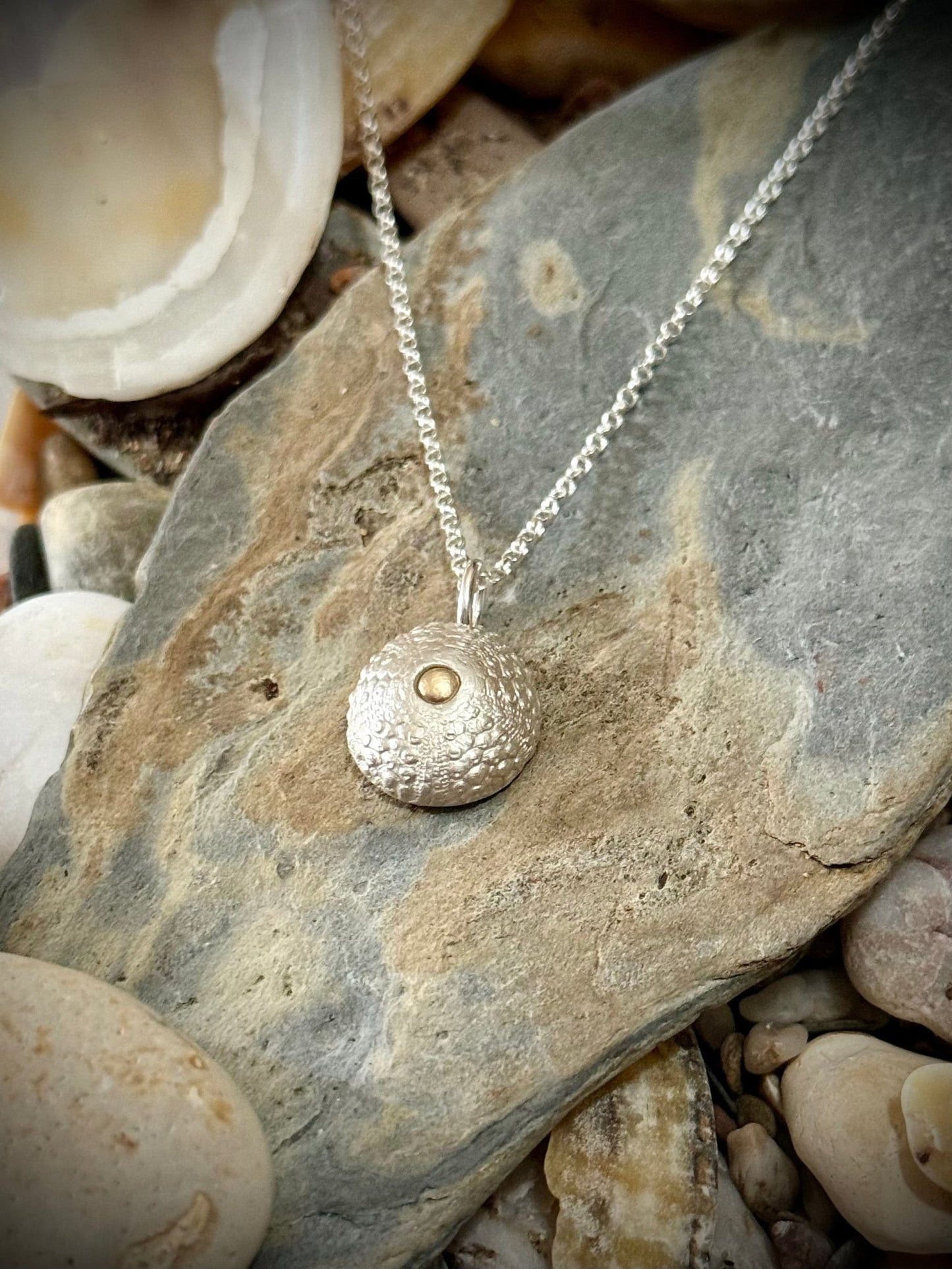 Sea Urchin Pendant with 9ct Gold Nugget - Relic