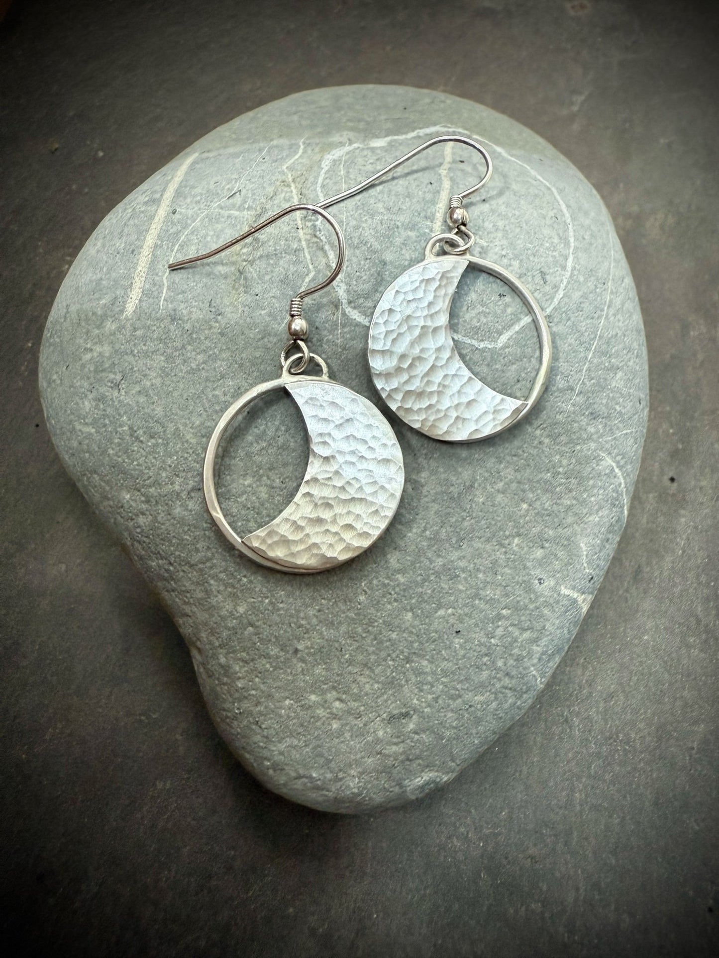 Selene Hoop Earrings | Recycled Sterling Silver Crescent Moon Design - Relic