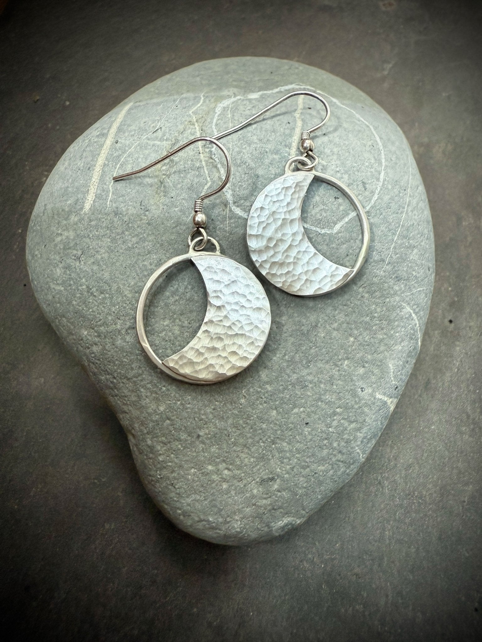 Selene Hoop Earrings | Recycled Sterling Silver Crescent Moon Design - Relic
