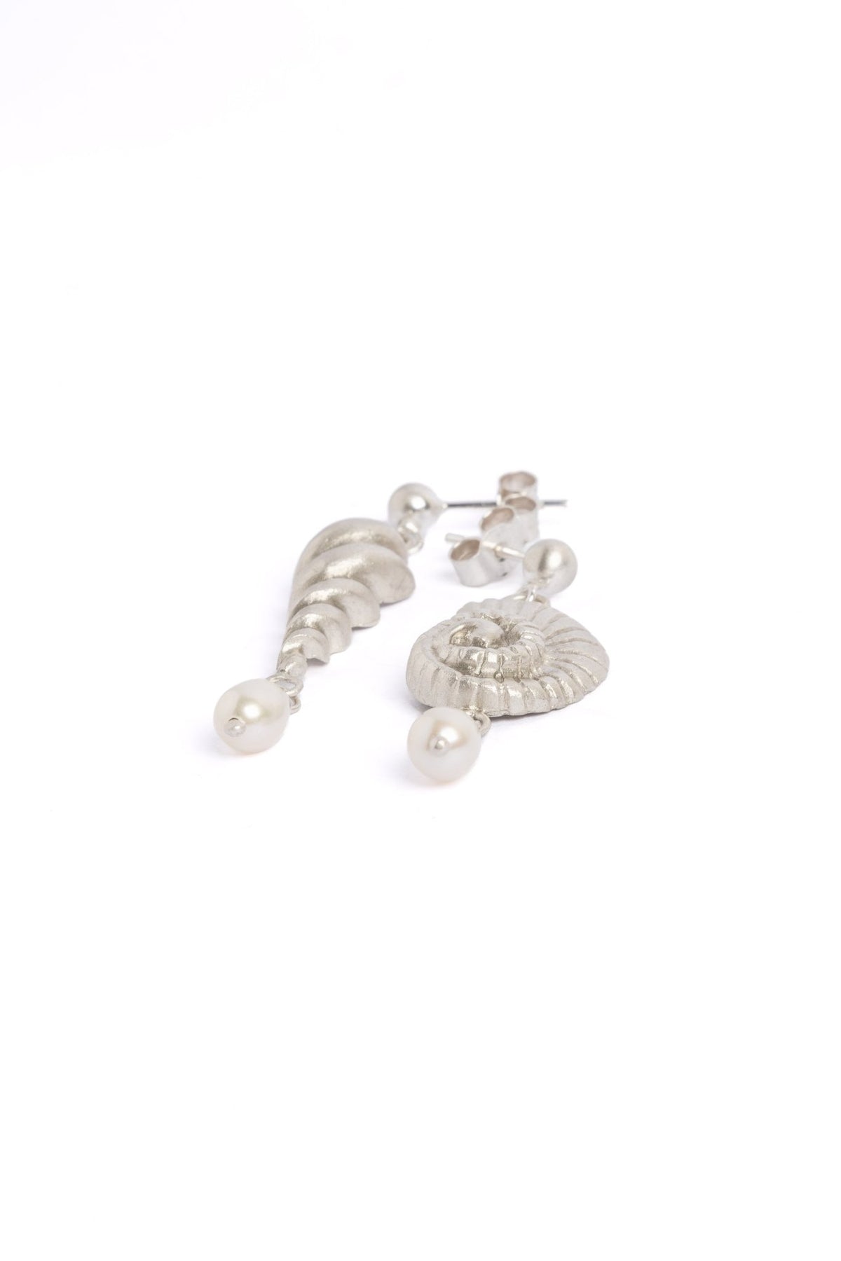Serenity Asymmetrical Earrings with Freshwater Pearls - Relic