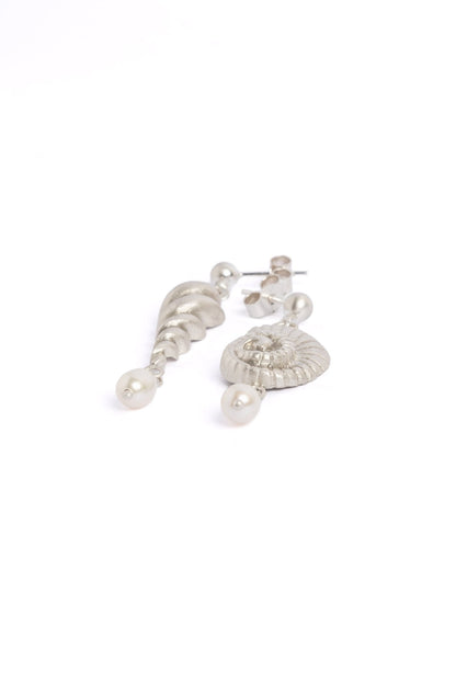 Serenity Asymmetrical Earrings with Freshwater Pearls - Relic