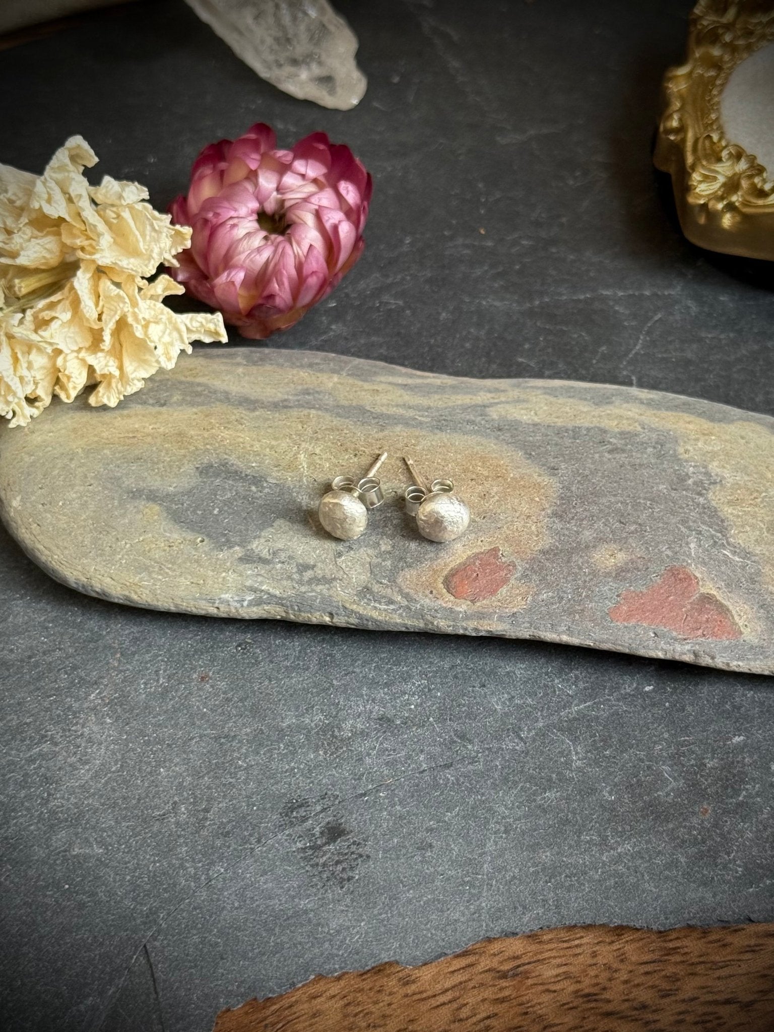 Silver Ember Stud Earrings | Recycled Molten Silver - Relic