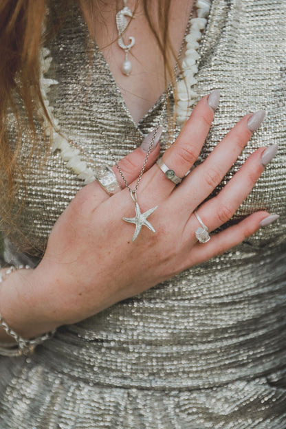 Star of the Sea | Handcrafted Fine Silver Starfish Pendant - Relic