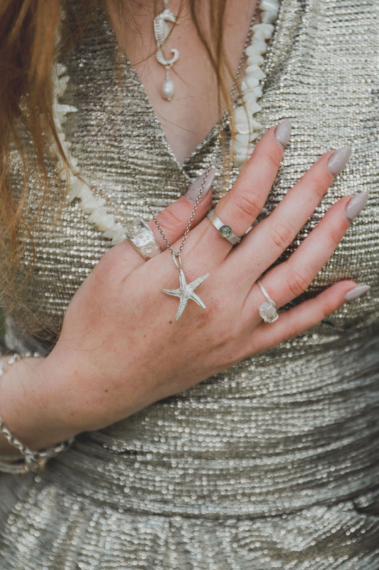 Star of the Sea | Handcrafted Fine Silver Starfish Pendant - Relic
