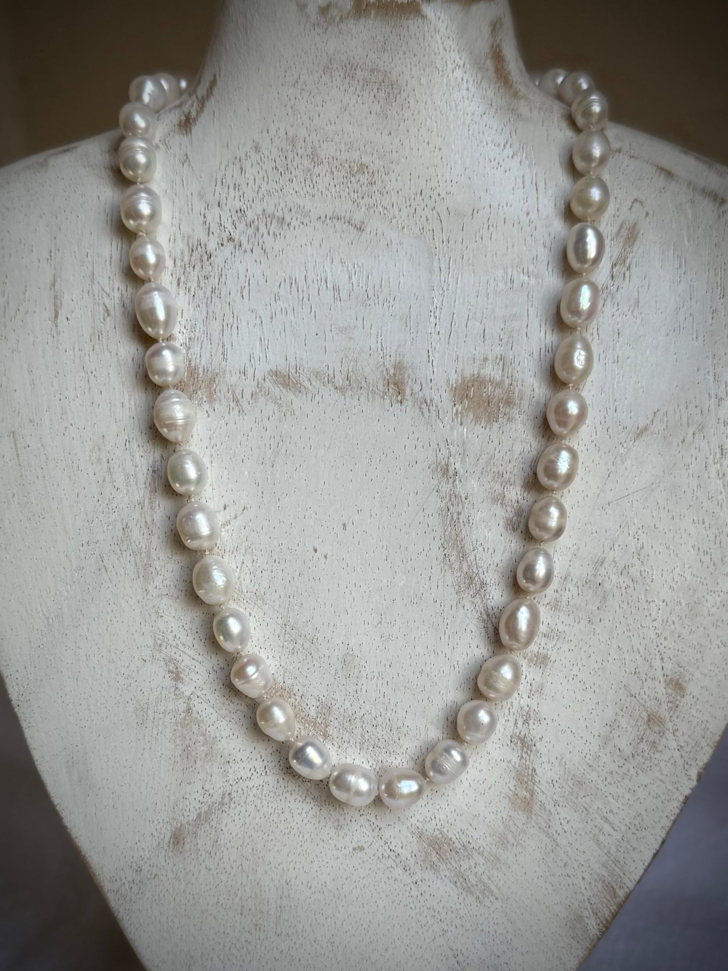 String of Pearls | Organic Pearl Hand - Knotted Necklace - Relic