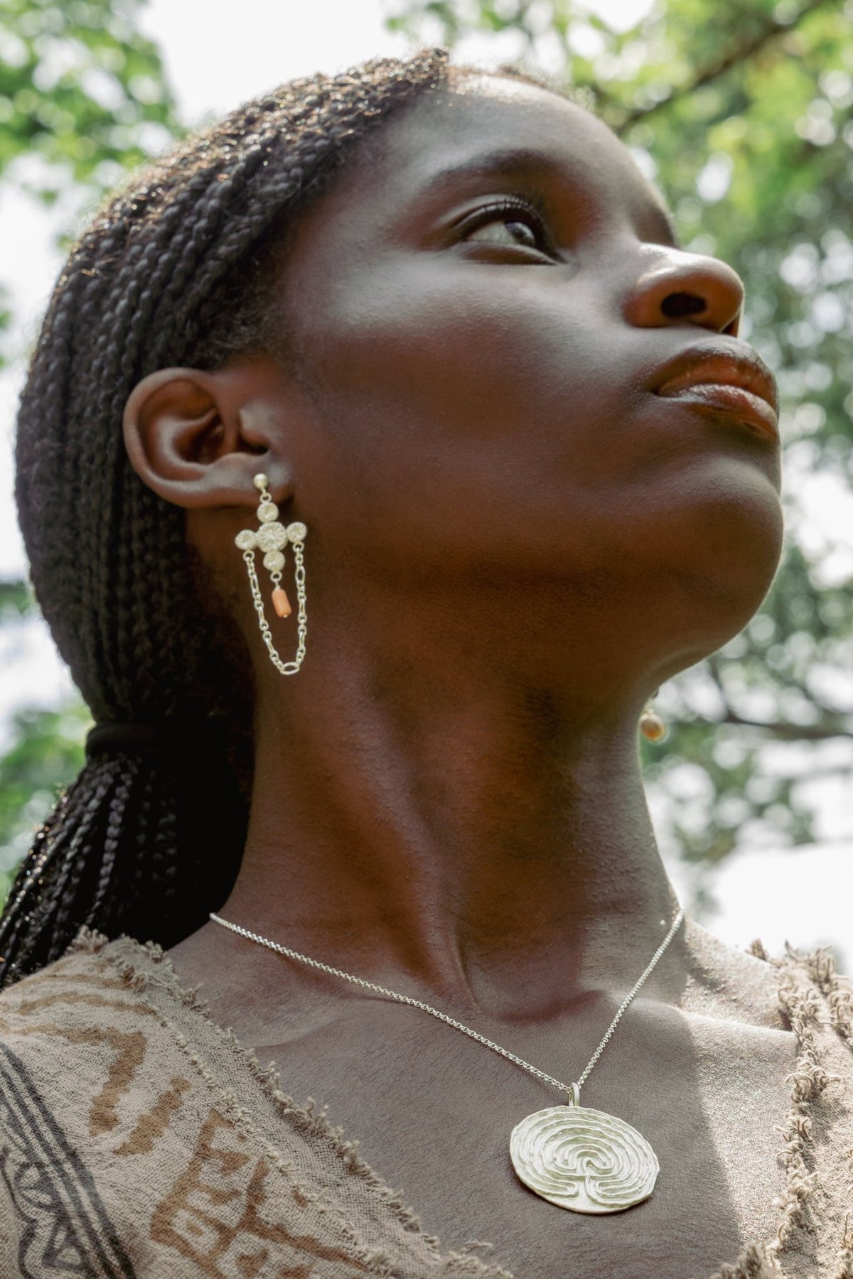 The Poppy Cross Asymmetrical Drop Earrings - Relic