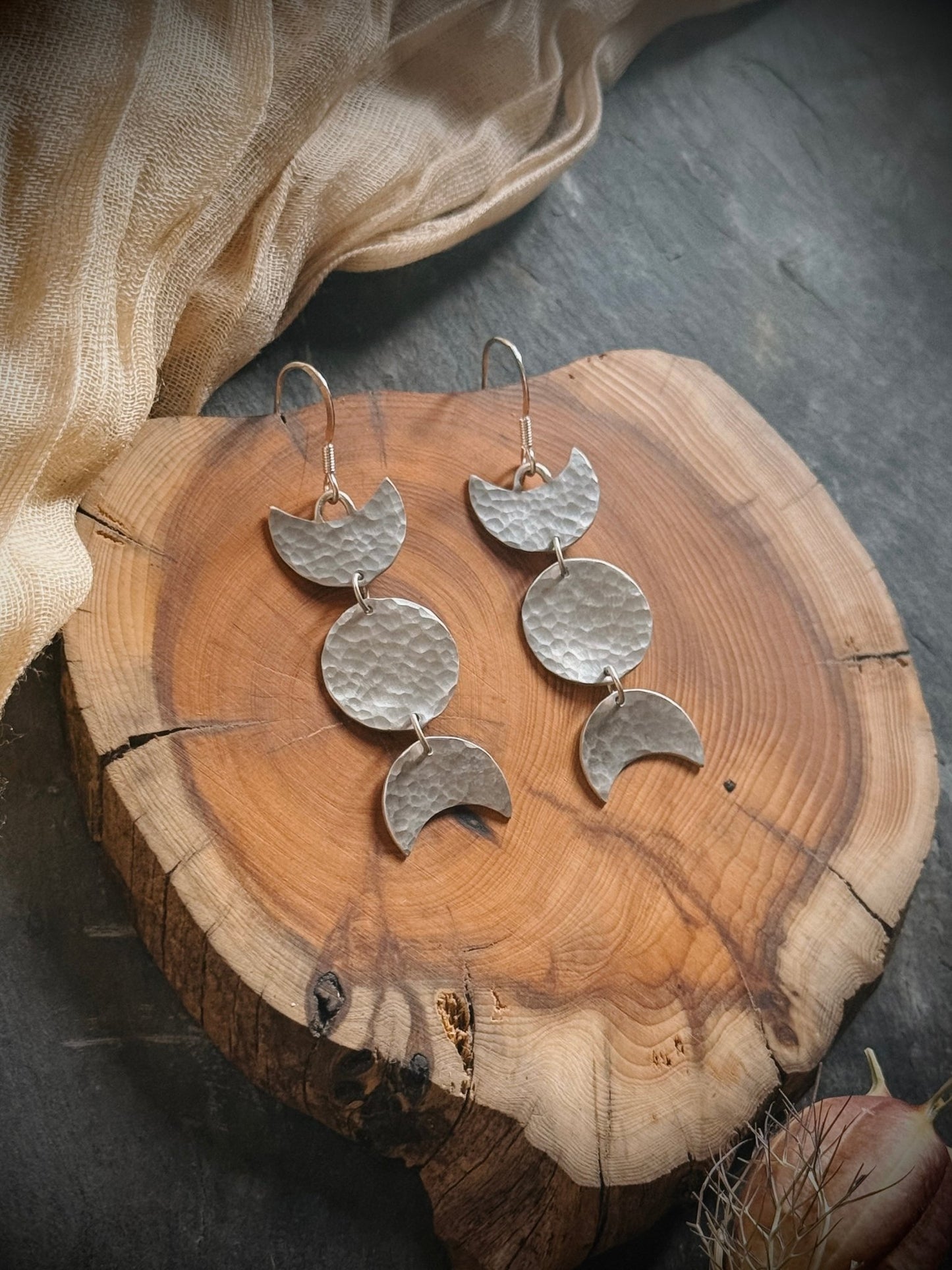 Triple Moon Dangle Earrings - Relic