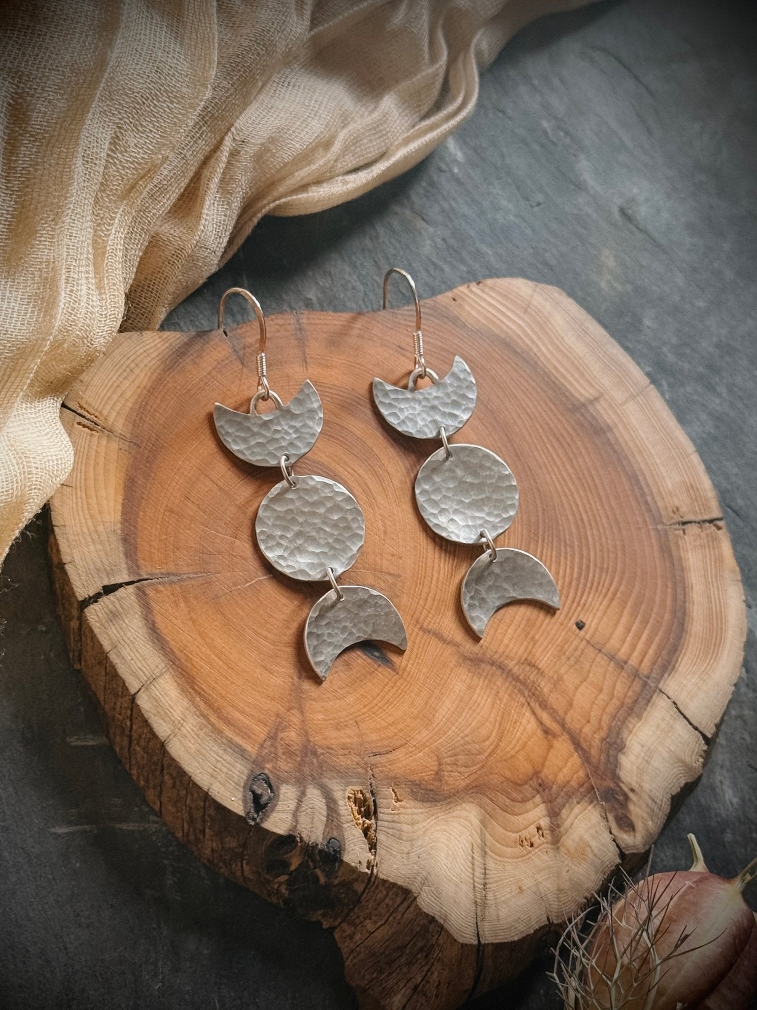 Triple Moon Dangle Earrings - Relic