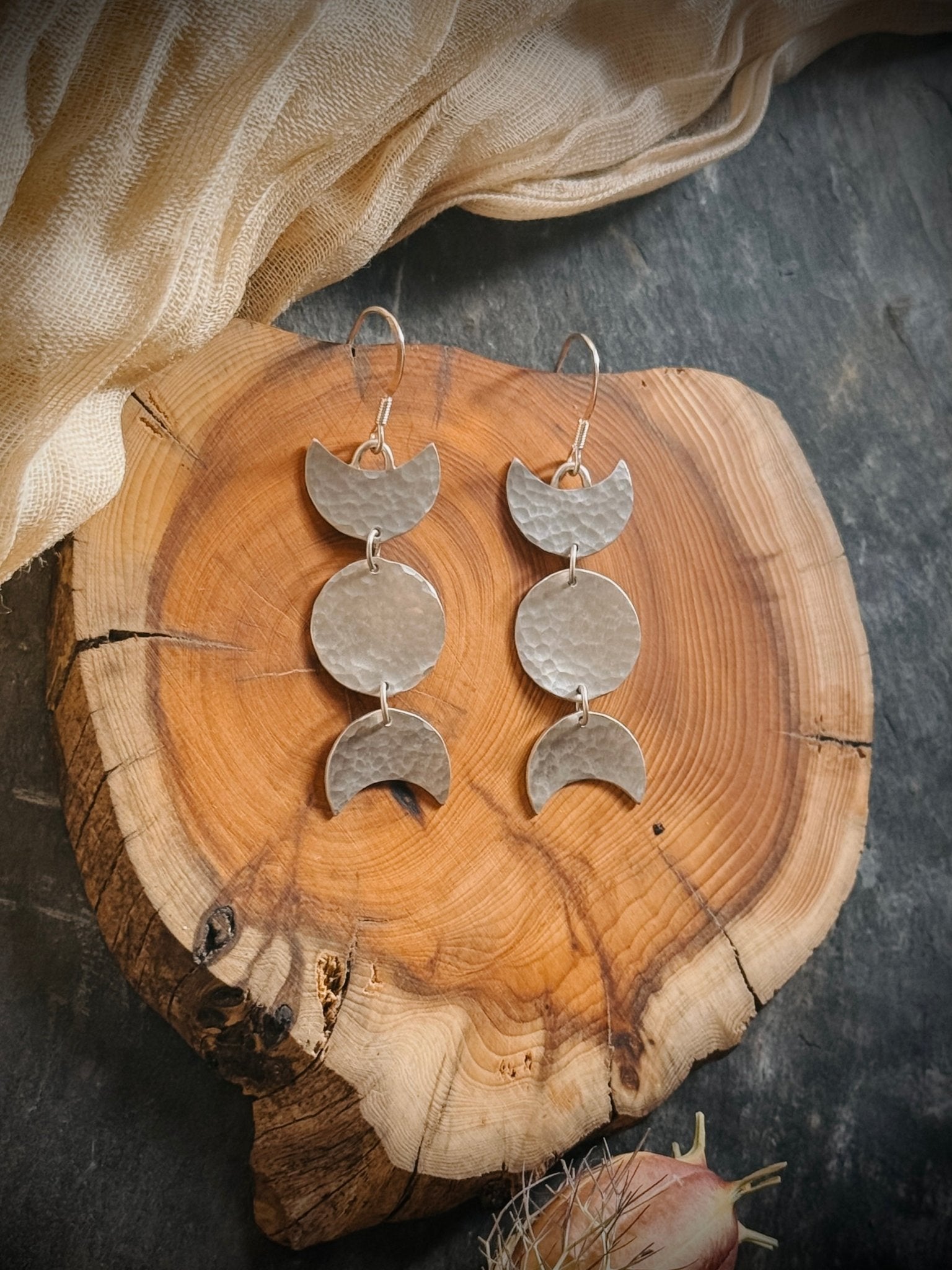 Triple Moon Dangle Earrings - Relic