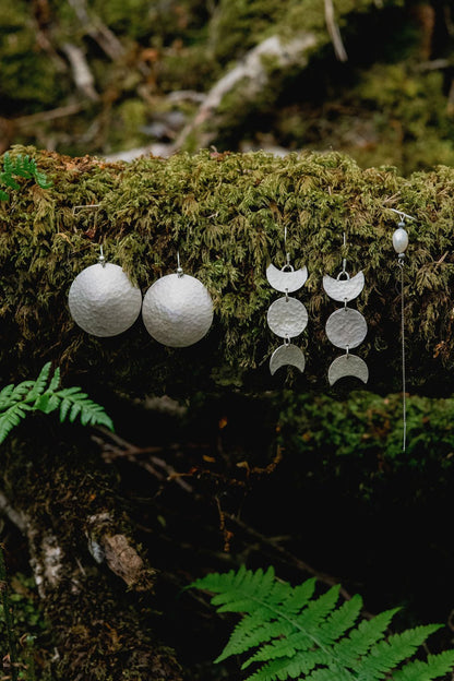 Warrior Hammered Disc Earrings | 30mm Statement Discs in Eco Sterling Silver with Bold, Grounded Energy - Relic